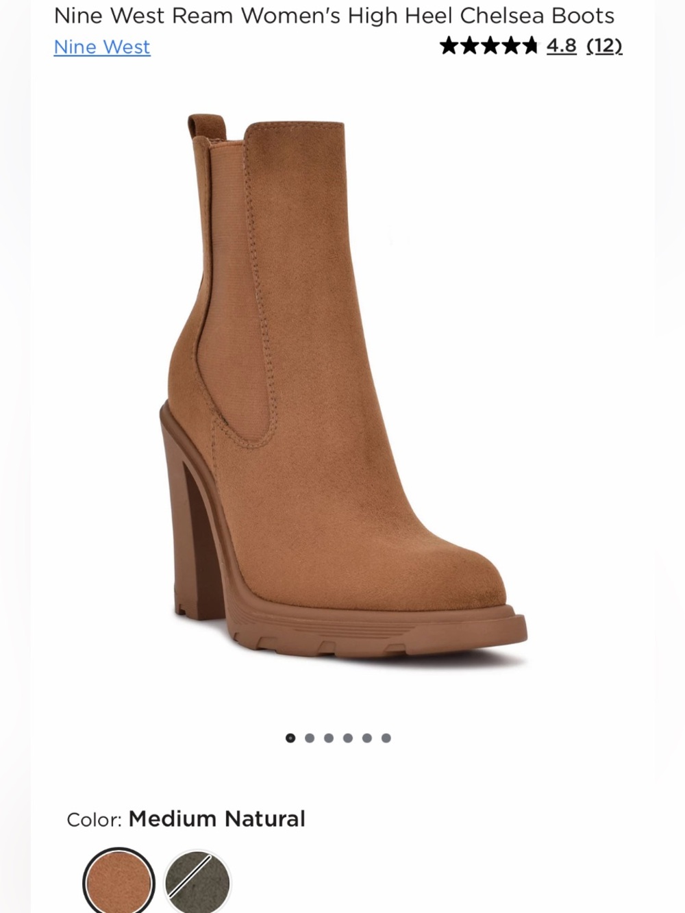 Nine West Brown Platform Ankle Boot size 10
